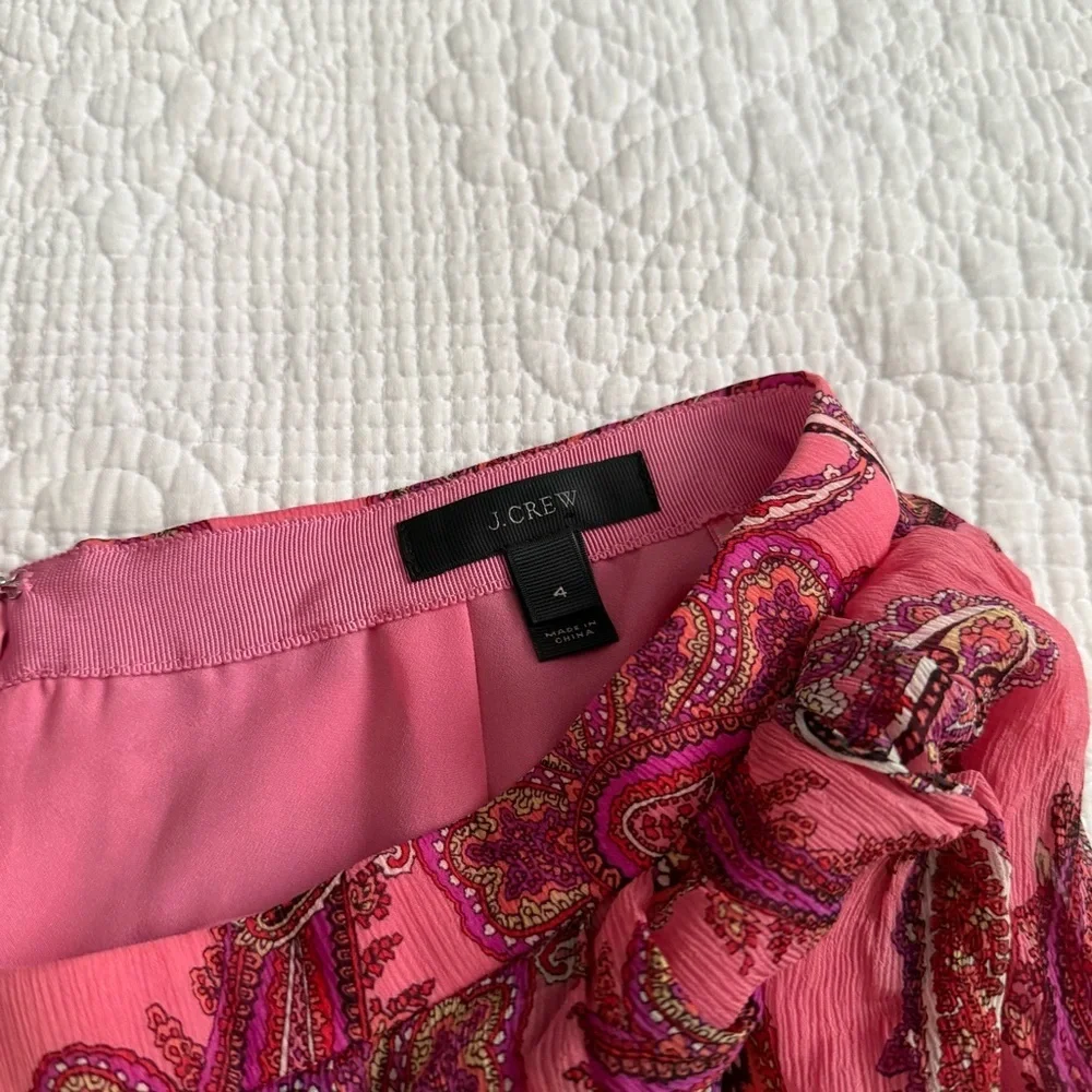 J. Crew Vibrant Pink Paisley A-Line Skirt